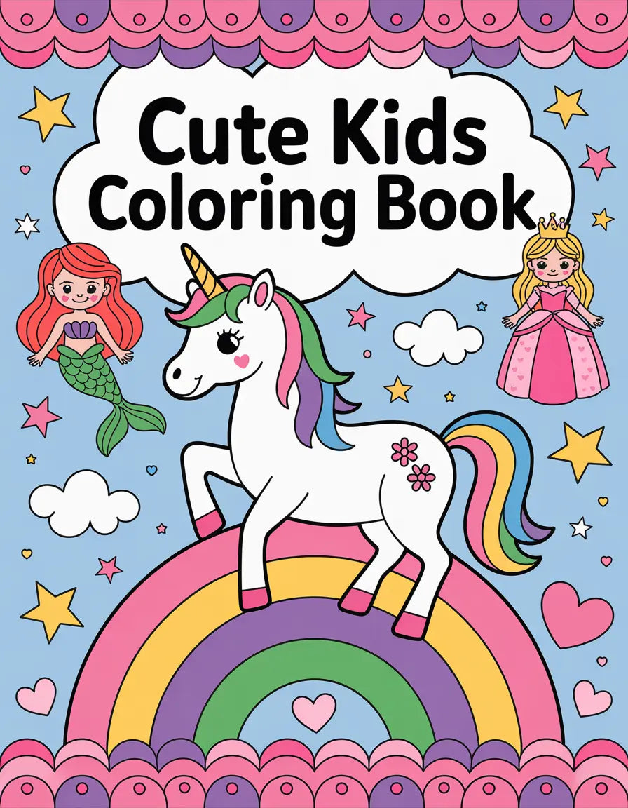 Libro da Colorare Fantasy per Bambini – 115 Pagine PDF Stampabile PelliniDigital