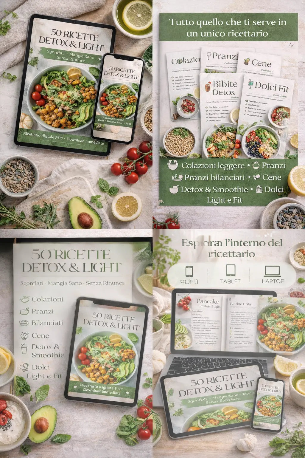 50 Ricette Detox & Light  Mangia sano senza rinunciare al gusto e ritrova leggerezza, energia e forma fisica PelliniDigital